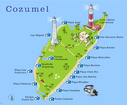 map of cozumel